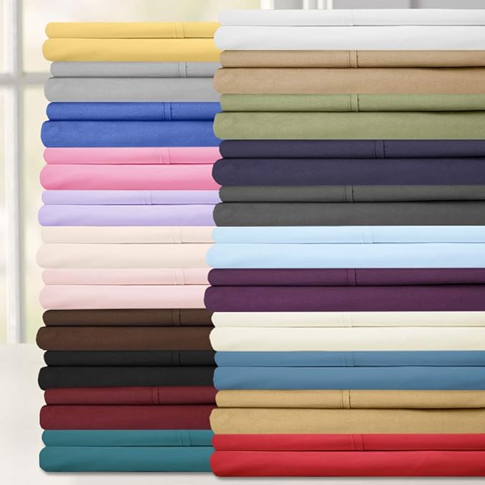 Sweet Home Collection 6 Piece 1500 Supreme Collection Brushed Microfiber Deep Pocket Sheet Set-2 Extra Pillow Cases, Great Value, Split King, Burgundy