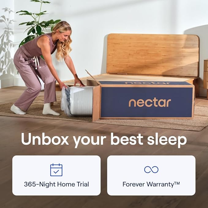 Nectar Luxe 14” Twin Mattress - Medium Firm - Contouring Memory Foam - Cooling Upgrade - 3” Pressure Relief Layer - Responsive Support - Mattress in a Box - 365-Night Trial & Forever Warranty