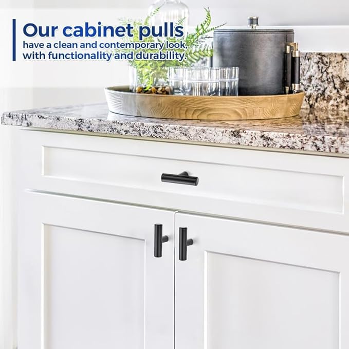 JOY DECOR 50 Pack Cabinet Knobs, Black Cabinet Handles, 2in Kitchen Cabinet Knobs, Single Hole Drawer Knobs for Dresser Drawers