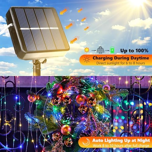 Joomer Solar Fairy Lights, 2-Pack Total 80FT 240LED Lights, Multicolor - Image 2
