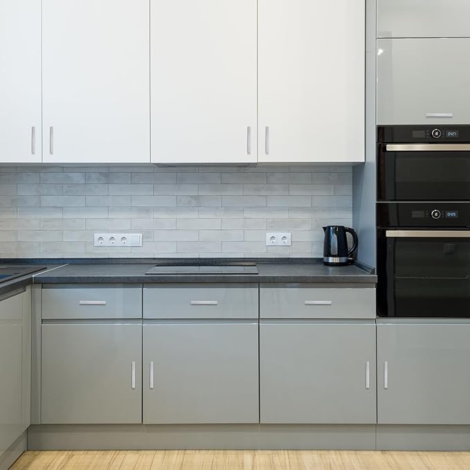 Ravinte 1 Pack Stainless Steel 4 Inch Cabinet Pulls Brushed Nickel Kitchen Cabinet Handles Square Kitchen Hardware for Cabinet Come with Screwdriver