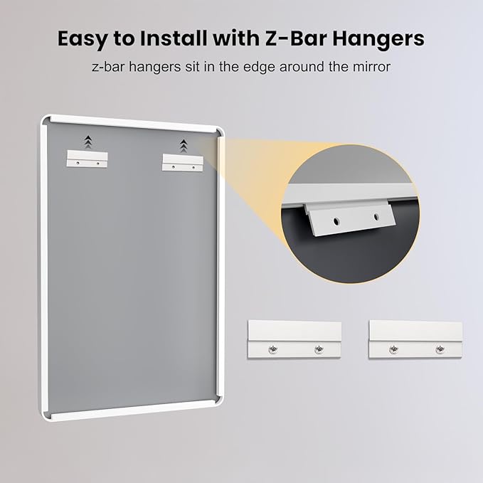 LOAAO 72x32 Inch White Metal Framed Bathroom Mirror for Wall, White Bathroom Vanity Mirror Farmhouse, Large Rounded Rectangle Mirror, Anti-Rust, Tempered Glass, Hangs Horizontally or Vertically