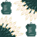 Christmas Lights, Battery Operated String Lights 18ft 50 LED 8 Modes with Timer for Christmas Tree Wreath Party Home Indoor Outdoor Decor, Waterproof, Warm White, 2 Pack