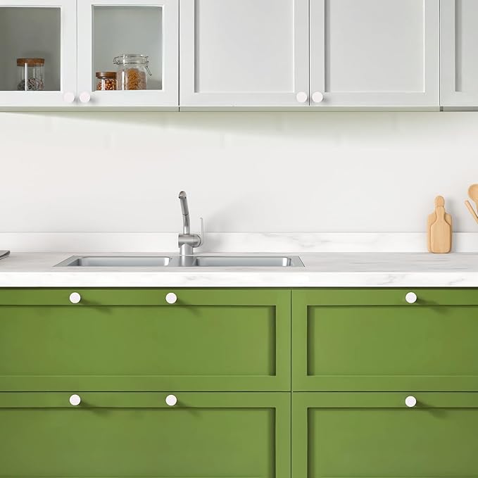 Ravinte 20 Pack Cabinet Knobs White Kitchen Cabinet Knobs Round Dresser Drawer Pulls Closet Door Pulls 1-1/5 Inch