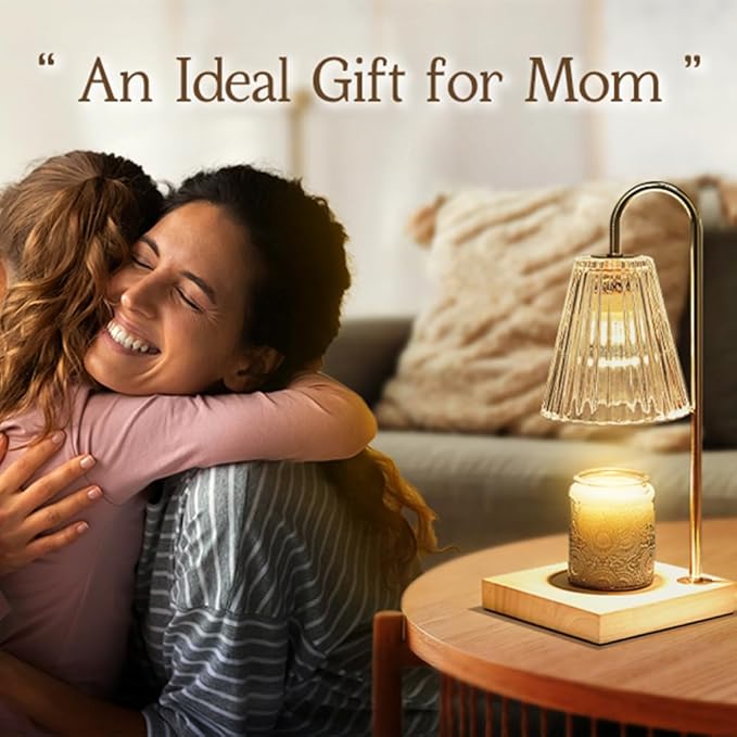 Marycele Lamp Candle Warmer with Timer, House Warming Gifts New Home, Candle Wax Warmer, Aesthetic Room Home Bedroom Decor, Amber Lozenge Diamond
