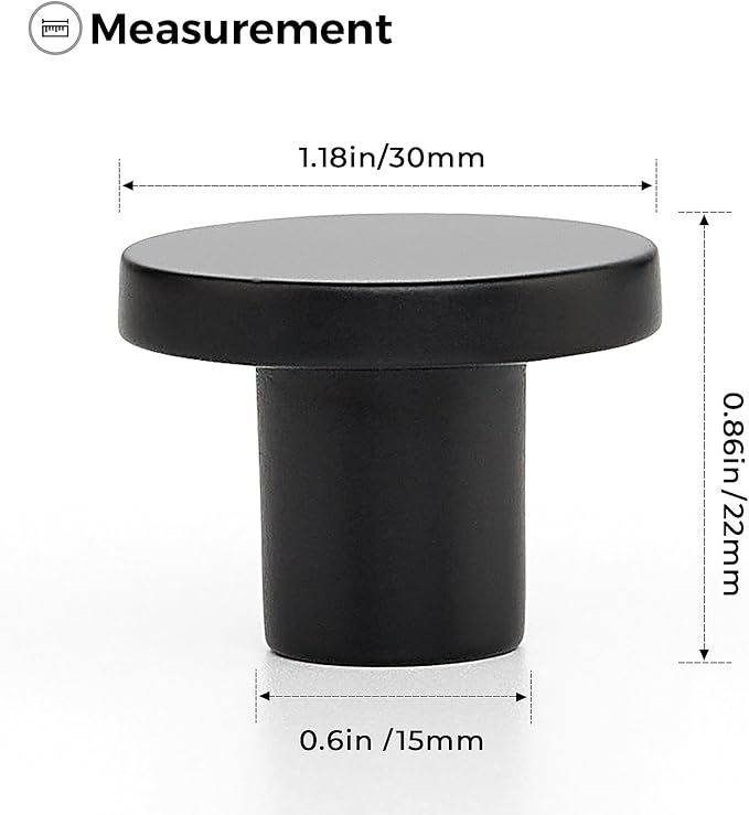 Ravinte 3 Pack Cabinet Knobs Black Kitchen Cabinet Knobs Round Dresser Drawer Pulls Closet Door Pulls 1-1/5 Inch