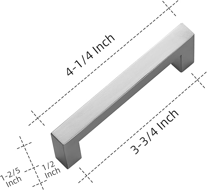 Ravinte 40 Pack 3-3/4 Inch Square Cabinet Handles Satin Nickel Pulls Brushed Nickel Drawer Pulls Kitchen Cupboard Hardware for Cabinets Cupboard Drawer Handles