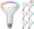 Feit Electric BR30 Smart LED Light Bulbs, 65W Equivalent, Dimmable, Color Changing, Tunable White, 650 Lumens, 2.4GHz Wi-Fi, Alexa/Google Home Enabled Track Lighting, BR30/RGBW/CA/AG/RP/6, 6 Pack