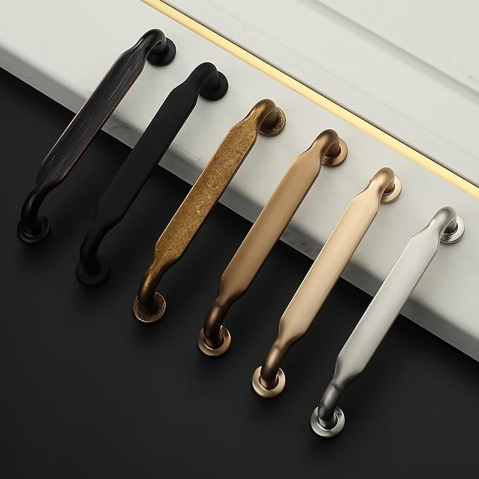 Asidrama 30 Pack 3.75 Inch(96mm) Antique Brass Kitchen Cabinet Handles, Cabinet Pulls Vintage Retro Kitchen Cabinet Hardware for Cupboard Drawer Pulls