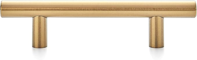 Ravinte 50 Pack 5 Inch Cabinet Pulls Brushed Brass Stainless Steel Kitchen Drawer Pulls Cabinet Handles 5”Length, 3” Hole Center