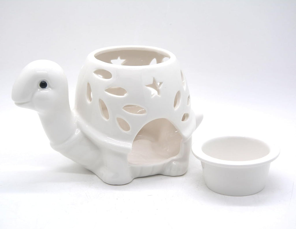 Ceramic Turtle Oil Burner Tealight Wax Warmer Burner for Scented Cubes Turtle Candle Wax Melter for Home Bedroom Aromatherapy Gifts for Mom Grandma