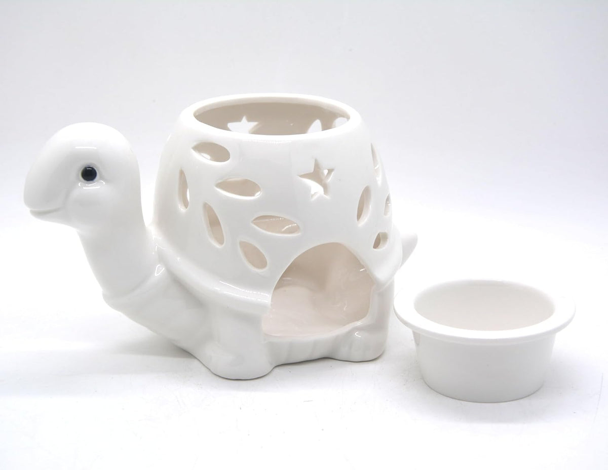 Ceramic Turtle Oil Burner Tealight Wax Warmer Burner for Scented Cubes Turtle Candle Wax Melter for Home Bedroom Aromatherapy Gifts for Mom Grandma