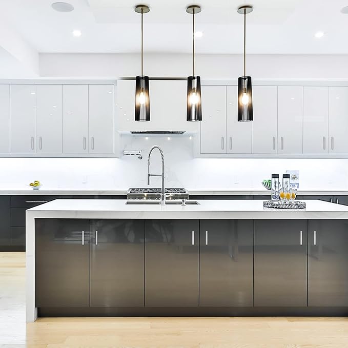 Ravinte 25 Pack Cabinet Handles 3 Inch Brushed Nickel Cabinet Pulls Square Hardware for Kitchen Cabinets - 5 Inch Total Length