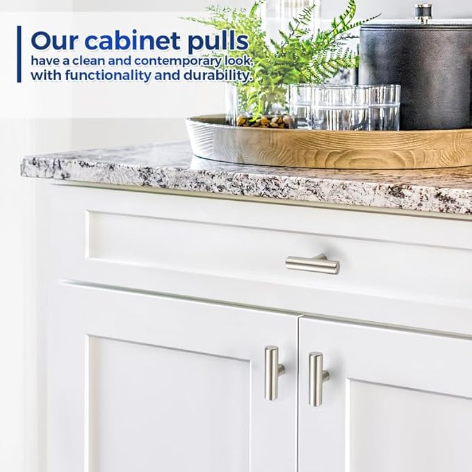 JOY DECOR 30 Pack Cabinet Knobs, Brushed Nickel Cabinet Handles, 2in Kitchen Cabient Knobs, Single Hole Drawer Knobs for Dresser Drawers