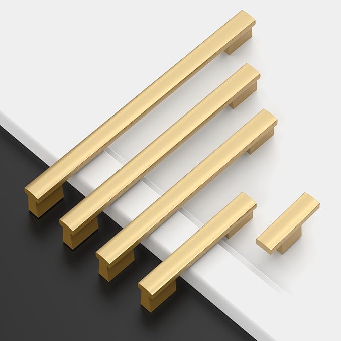 Asidrama 10 Pack 3 Inch(76mm) Champagne Bronze Cabinet pulls Kitchen Cabinet Handles, Kitchen Cabinet Hardware for Cupboard Drawer Pulls