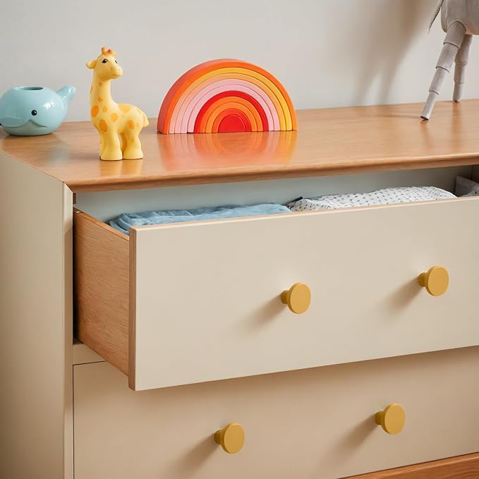 Ravinte 15 Pack Cabinet Knobs Earthy Yellow Kitchen Cabinet Knobs Round Dresser Drawer Pulls Closet Door Pulls 1-1/5 Inch