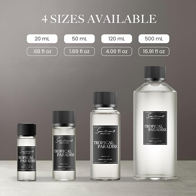 Scentiment Diffuser Oil - Tropical Paradise | Aromatherapy Fragrance Inspired by 5-Star Hotels | Luxurious Scent with Notes of Grapefruit, Green Apple, Musk (20 mL)