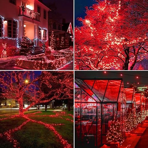 Joomer Solar Fairy Lights, 2-Pack Total 80FT 240LED String Lights, Red - Image 4