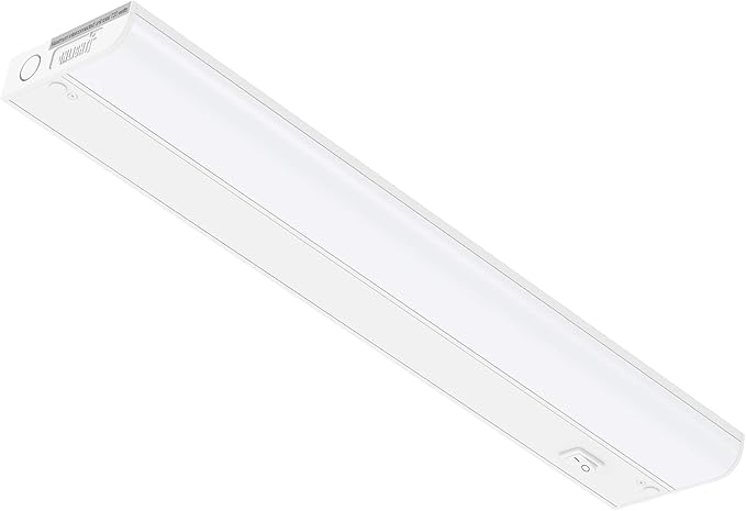 GETINLIGHT 18-inch Hardwired Only LED Under Cabinet Lighting, Daylight White(5000k), Dimmable, Matte White Finished, ETL Listed, IN-0201-12-WH-50