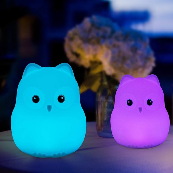 Night Light for Kids, Bedside Lamp for Children, Baby Nursery Lamp for Breastfeeding Safe, Break Resistant, Eye Caring, Adjustable Brightness & Color, Touch Control, Child Gift/Bedroom - Bird