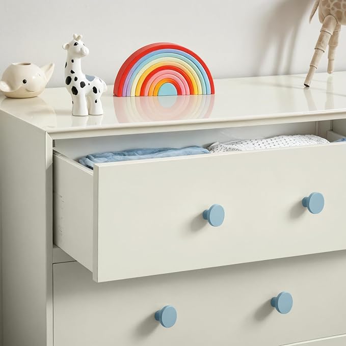 Ravinte 15 Pack Cabinet Knobs Light Blue Kitchen Cabinet Knobs Round Dresser Drawer Pulls Closet Door Pulls 1-1/5 Inch
