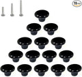 HUAMULAN 15PCS Black Glossy Ceramic Knobs Round Cabinet Dresser Pulls Door Handles Cupboard Wardrobe Drawer, Dia. 1.5 inch 38mm