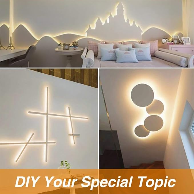 Warm LED Strip Lights,Onforu16.4ft Dimmable Strip Lighting,3000K 5m 12v Tape Light, 2835 LEDs Flexible Warm White Rope Light for Home,Kitchen,Under Cabinet,Bedroom, Christmas Decor, Non-Waterproof