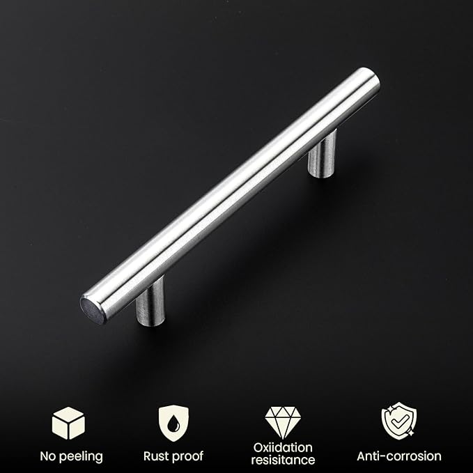 homdiy Brushed Nickel Cabinet Pulls Cabinet Handles, 4in(102mm) Center to Center Dresser Drawer Handles Silver Drawer Pulls for Kitchen, Bedroom, Bathroom, Wardrobe Hardware