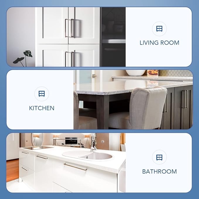 Ravinte 20 Pack Brushed Nickel Kitchen Cabinet Handles 10 Inch Cabinet Pulls Square Kitchen Hardware for Cabinet Drawer Pulls Drawer Handles Come with Screwdriver