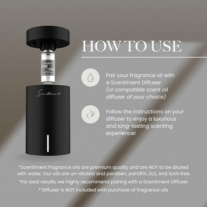 Scentiment Diffuser Oil - Ocean Breeze | Inspired by Five Star Hotels' Lobby Scent | Luxurious Scent with Notes of Bergamot, Lemon, Jasmine with Marine & Amber (120ml)