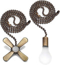 SmoTecQ Ultra Long Ceiling Fan Pull Chain Extender, Embedded with Decorative Frosted Glass Bulb and Fan Cord for 3mm Beaded Ceiling Fans and Light Fixtures (Bronze)