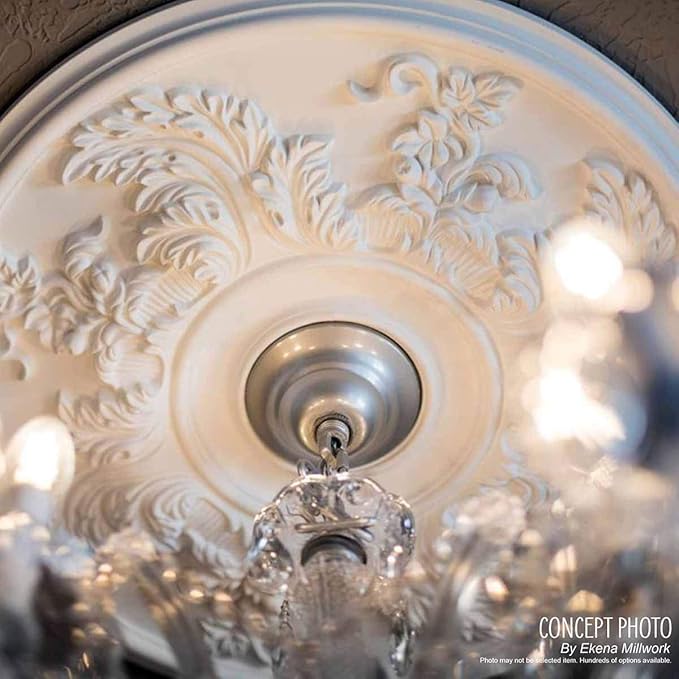 12 1/2"OD x 3 7/8"ID x 3/4"P Bradford Ceiling Medallion (Fits Canopies up to 6 5/8"), Hand-Painted Rich Gold