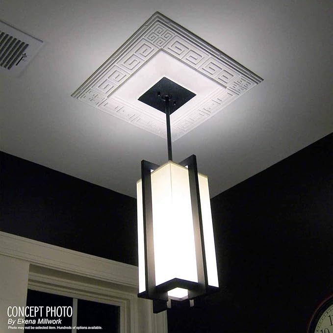 Ekena Millwork CM12BRBPS 12-1/2" x 3-7/8" x 3/4" Bradford Ceiling Medallion, Black Pearl