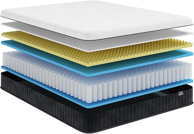 Swbvs Twin Mattress, 10 Inch Memory Foam Single Bed Mattress with Innerspring Hybrid Mattress in a Box Pressure Relief & Supportive Twin Size Mattress