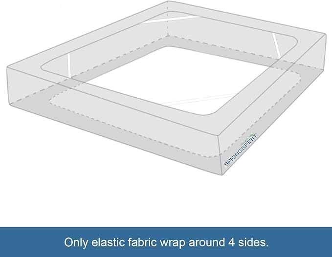 Box Spring Cover Full Size, Alternates for Bed Skirt, Smooth and Elastic Woven Material Wrap Around 4 Sides of The Box Spring, Wrinkle & Fading Resistant, Washable, Dustproof, Grey