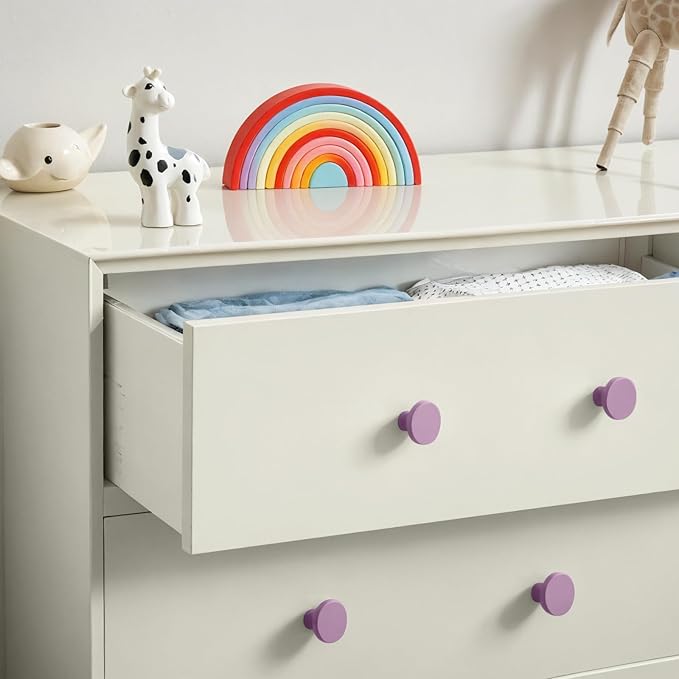 Ravinte 3 Pack Cabinet Knobs Purple Kitchen Cabinet Knobs Round Dresser Drawer Pulls Closet Door Pulls 1-1/5 Inch