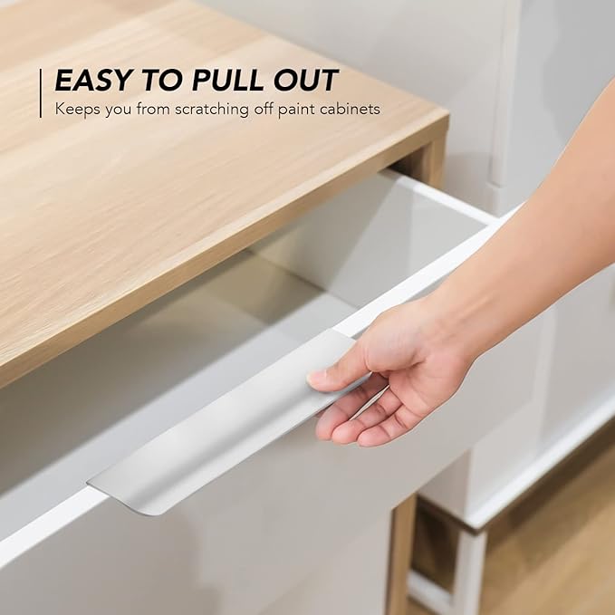 Ravinte Hardware 30 Pack Silver Cabinet Handles, 5.9 Inch (150mm) Finger Edge Pulls, 5 Inch Hole Center, Finger Pulls for Cabinets