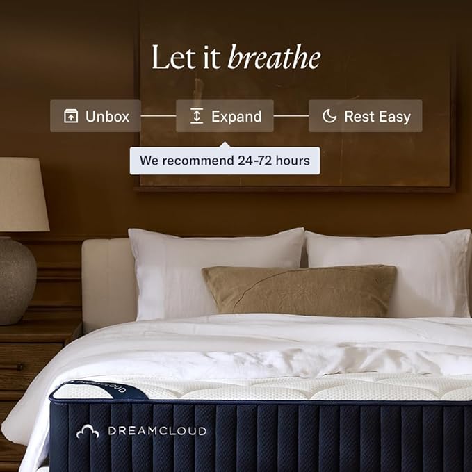 DreamCloud Ultra 15" Twin Mattress - Luxury Hybrid Gel Memory Foam - 365 Night Trial - Fiberglass Free - Forever Warranty - Mattress in a Box - CertiPUR-US® Certified