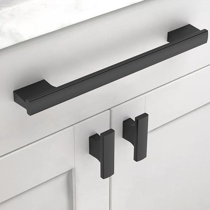 Asidrama 10 Pack 7.5 Inch(192mm) Matte Black Kitchen Cabinet Handles, Cabinet Pulls Kitchen Cabinet Hardware for Cupboard Drawer Pulls