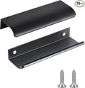 JOOJA 10 Pack Modern Style Finger Edge Pull Furniture DrawerHandles Hidden Cabinet Kitchen Drawer Handles Knobs, 120mm