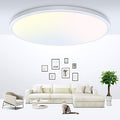 zemty 12 Inch White Flush Mount Ceiling Lights Super Slim 28W 3200lm LED Light Fixture, Warm Natural Cool White Selectable Lighting Fixture for Bedroom, Kitchen, Basement