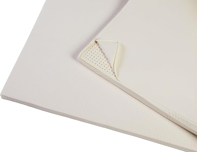 Pure Green Natural Latex Mattress Topper w/Jersey Cover - Medium Firmness - 3 Inch - Twin XL Size (GOTS Certified Organic)
