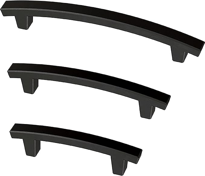 Franklin Brass (10-Pack) – Matte Black Cabinet Handles, 4 Inch Hole Center, Pulls for Drawers, Kitchen Cabinet Door, Dressers | Pierce
