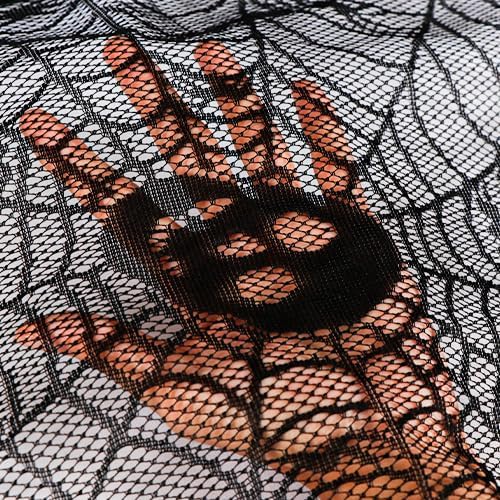 AerWo Skull Spiderweb Halloween Fireplace Mantel Scarf Decorations Indoor - Image 7