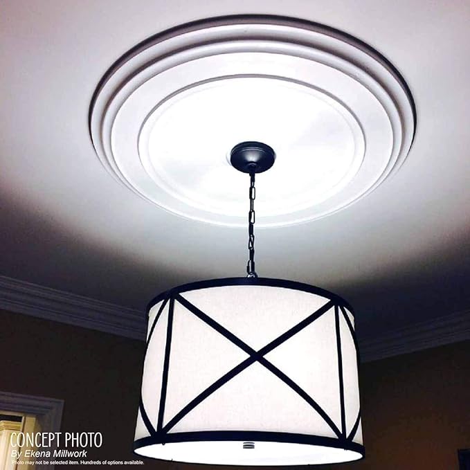 Ekena Millwork CM12BRGDF 12 1/2"OD X 3 7/8"ID X 3/4"P Bradford Ceiling Medallion Fits Canopies Up to 6 5/8", Gobi Desert
