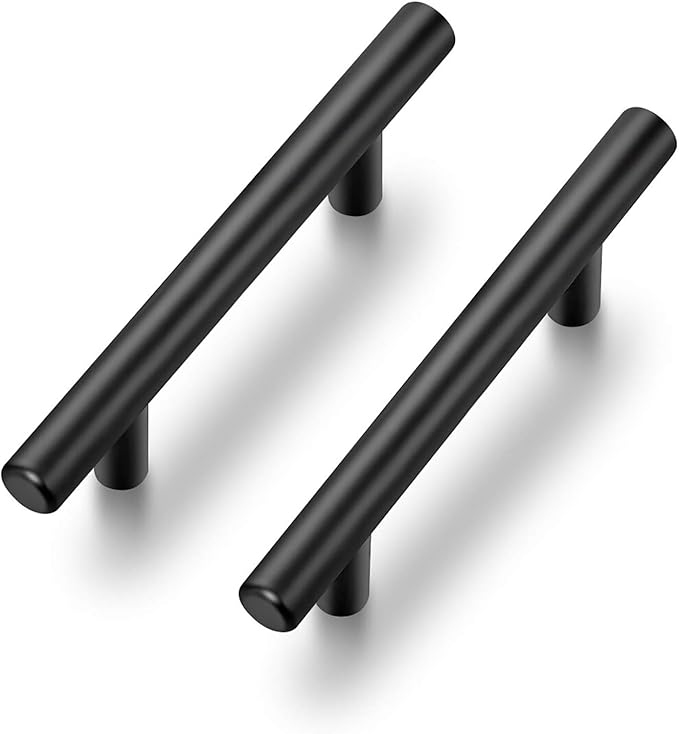 Ravinte 40 Pack | 5 Inch Cabinet Pulls Matte Black Stainless Steel Kitchen Drawer Pulls Cabinet Handles 5 Inch Length, 3 Inch Hole Center
