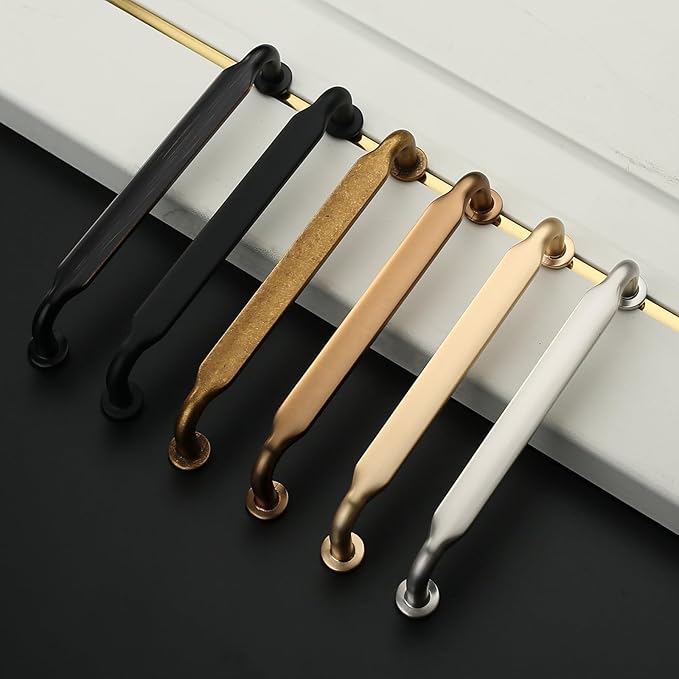 Asidrama 20 Pack 6.3 Inch(160mm) Antique Brass Kitchen Cabinet Handles, Cabinet Pulls Vintage Retro Kitchen Cabinet Hardware for Cupboard Drawer Pulls