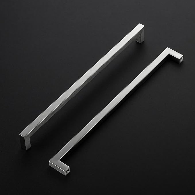 Ravinte 3 Pack Brushed Nickel Kitchen Cabinet Handles 12-3/5 Inch Cabinet Pulls Square Kitchen Hardware for Cabinet Drawer Pulls Drawer Handles Come with Screwdriver