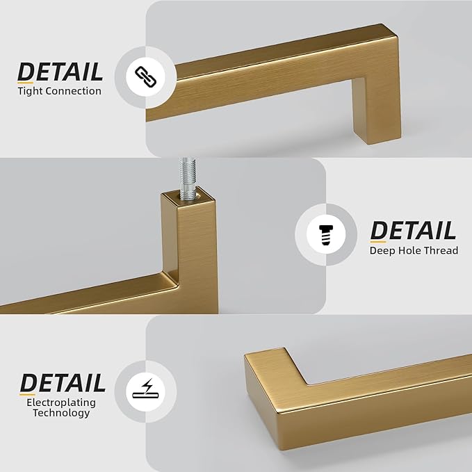 goldenwarm 25 Pack Champagne Gold Cabinet Pulls 3-1/2 Inch Gold Cabinet Handles Champagne Bronze Drawer Pulls Brushed Bronze Drawer Handles Kitchen Dresser Hardware