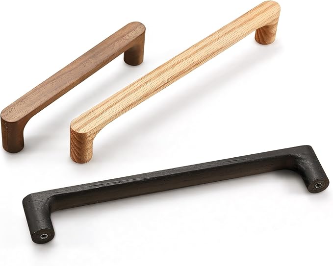 Black Round 5 in 4 pcs Wooden Drawer Pulls Handle pulls for cabinets Kitchen Cabinet Drawer pulls Cabinet Door Pull